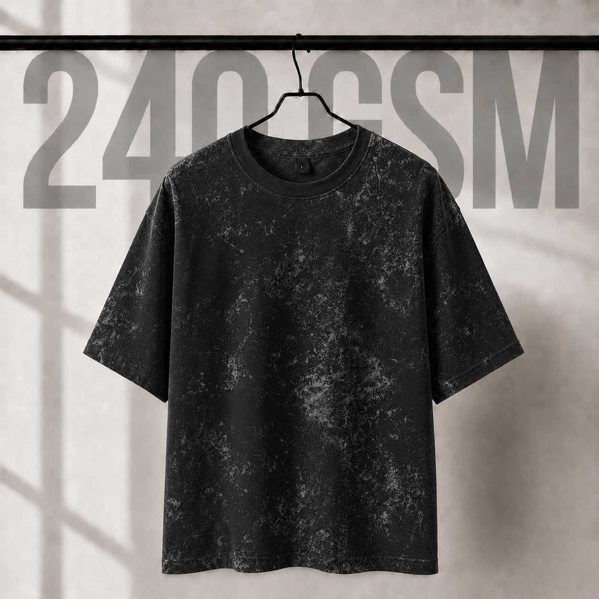 VYBE Vintage Acid Wash Oversized Tee – 240 GSM