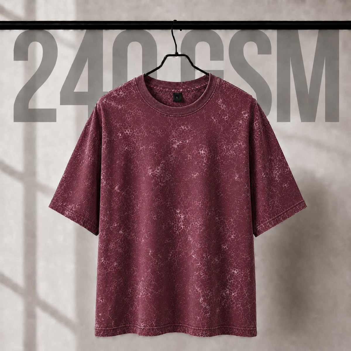 VYBE Vintage Acid Wash Oversized Tee – 240 GSM