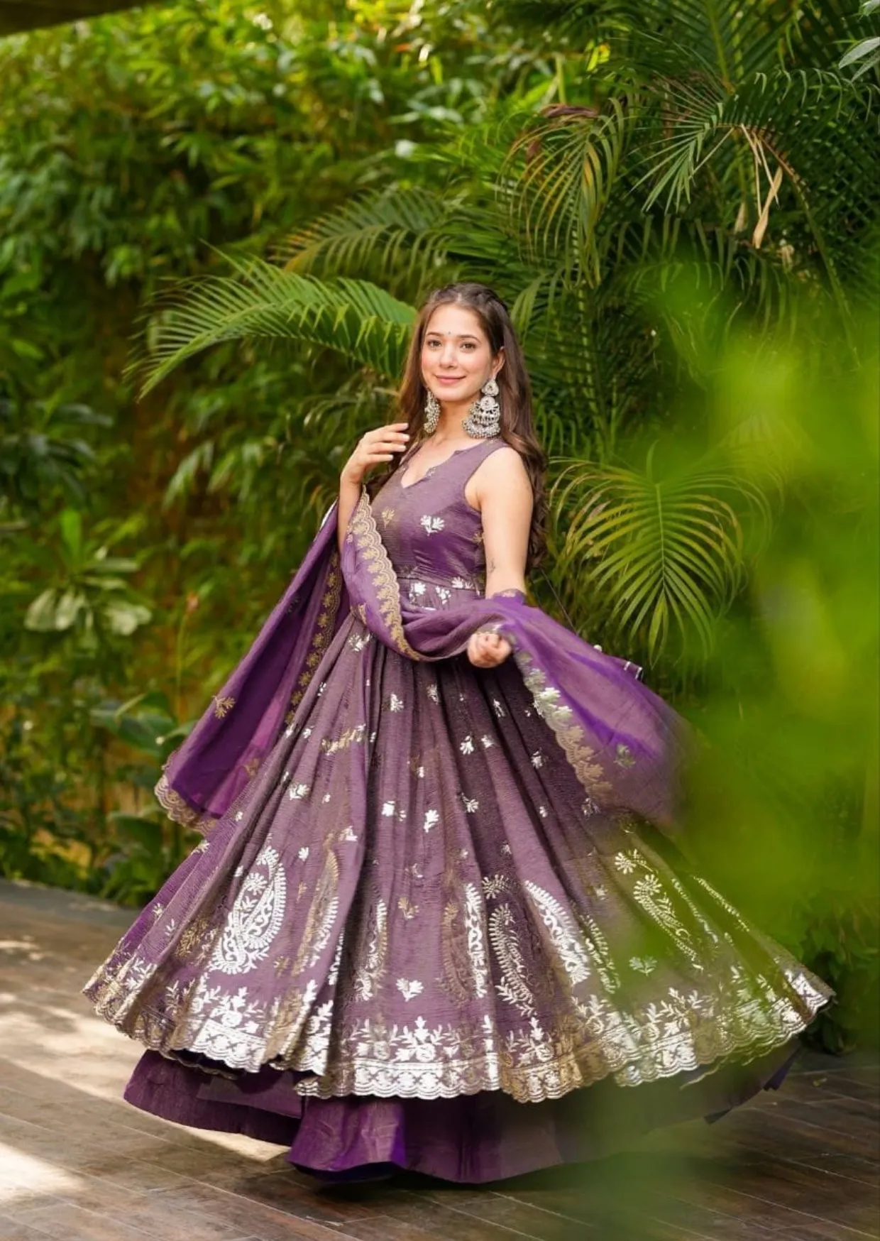 Regal Cosmos Embroidered Anarkali Set with Dupatta