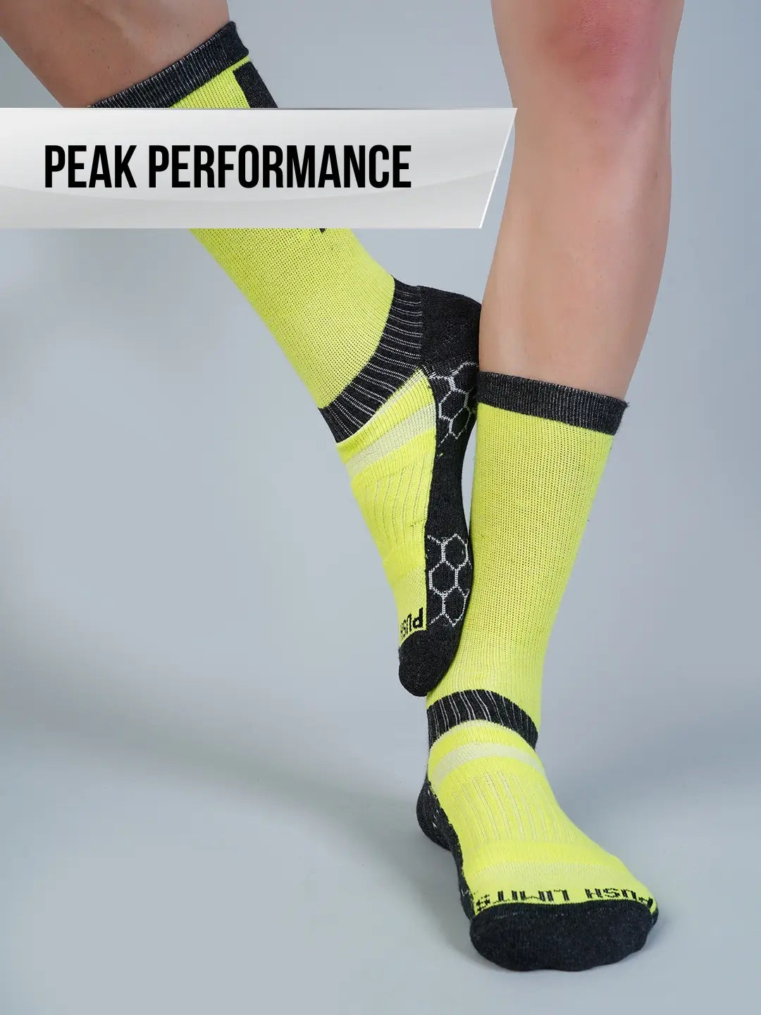 powerfit crew length grey speed strength sweat proof socks